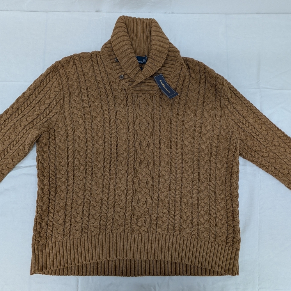 Polo Ralph Lauren Tan Cable Knit Turtleneck Sweater